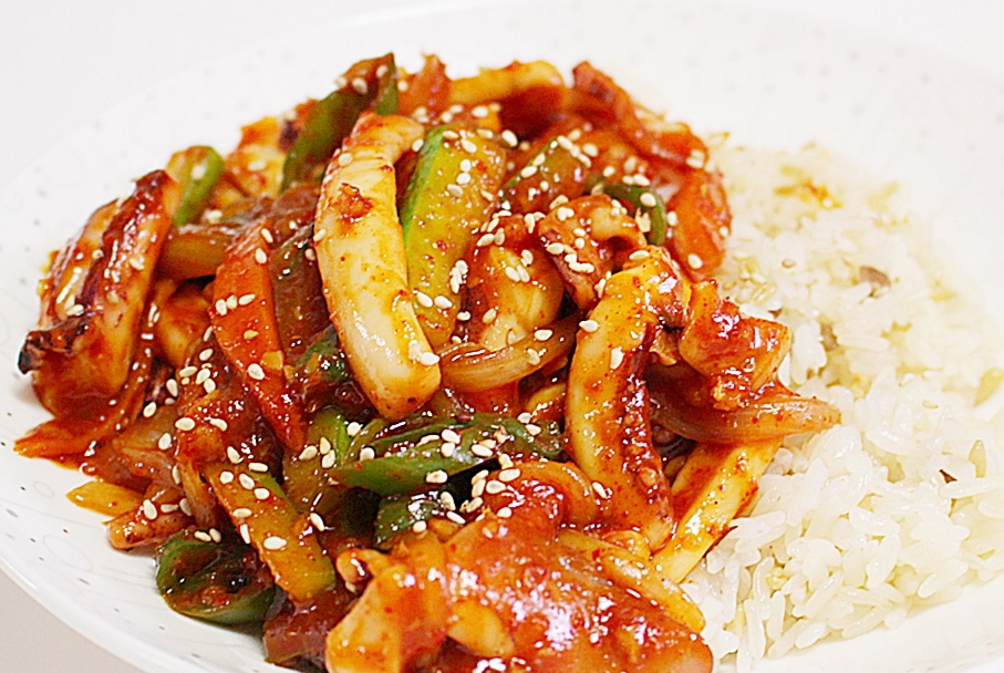 Order A21.️Spicy Squid over Rice / 오징어  비빔밥 food online from Food Avenue store, Ridgefield on bringmethat.com