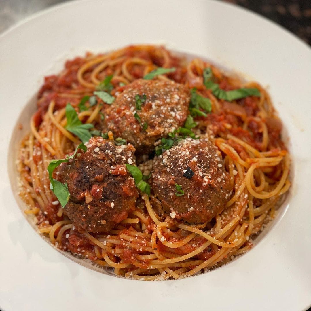 Order Spaghetti with Meatballs - Pasta food online from Cap Pizza & Tap House store, Sacramento on bringmethat.com