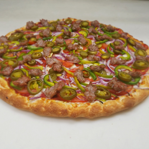 Order 8. Jalapeno Deluxe food online from Pappageorggeo Pizza store, San Jose on bringmethat.com