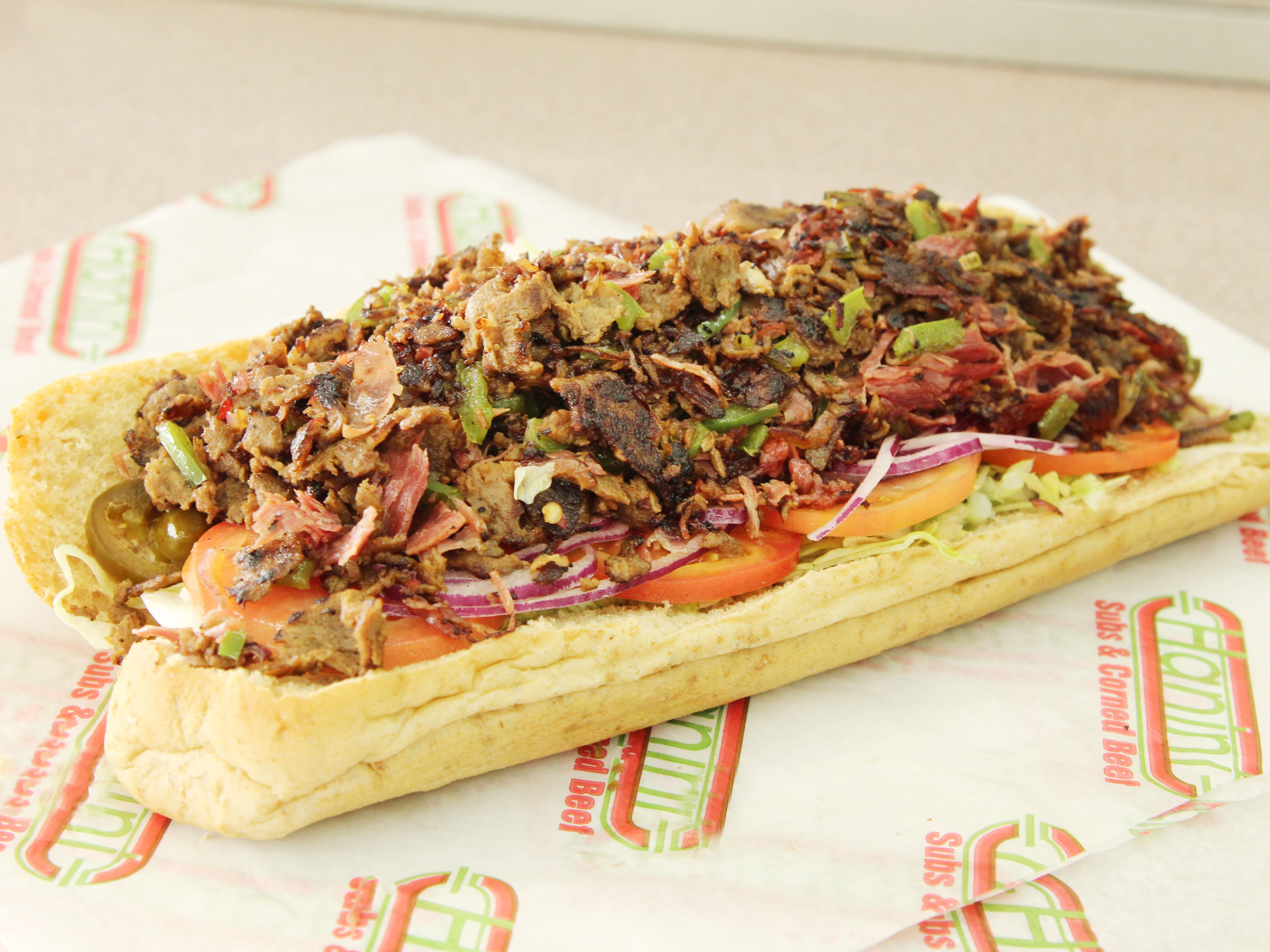 Order Steak and Cheese Hot Sub food online from Hanini Market store, Pittsburgh on bringmethat.com
