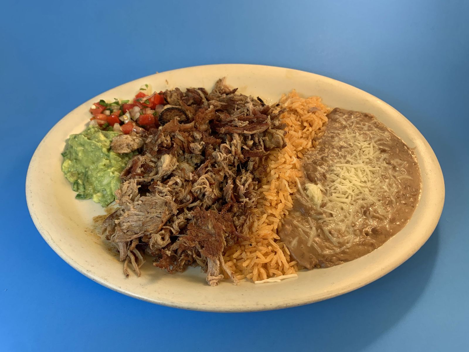 Order Carnitas Plate food online from Great Mex store, Costa Mesa on bringmethat.com