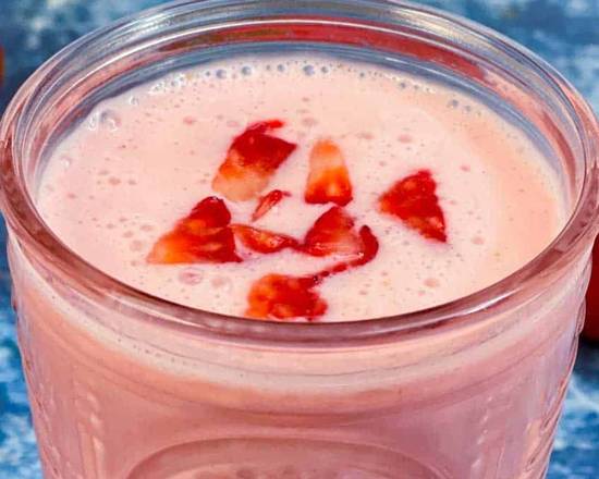 Order Strawberry lassi food online from THE MUMBAI TIMES INDIAN CUISINE store, Greenwich on bringmethat.com
