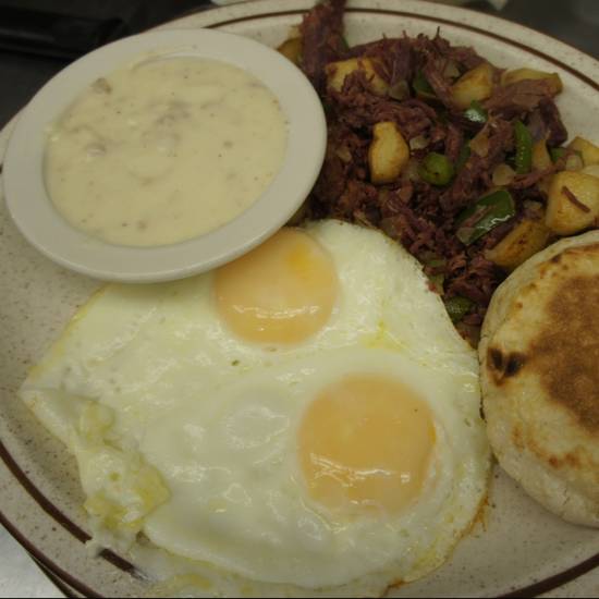 Order Corned Beef Hash Meal food online from Sunrise Sunset store, Lakewood on bringmethat.com