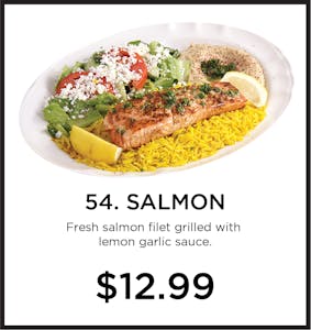Order 54. Salmon food online from Mystic Grill store, La Mesa on bringmethat.com