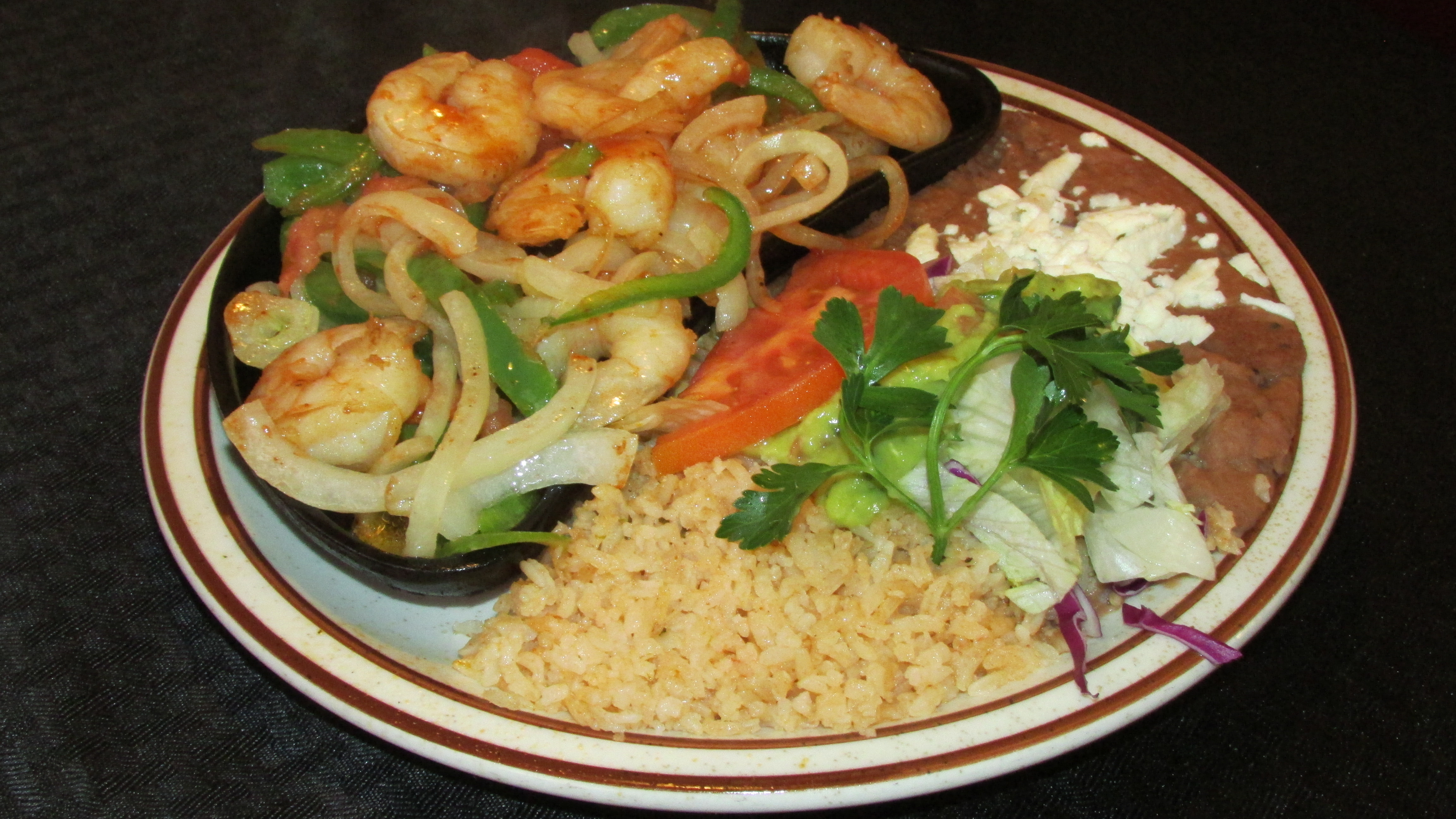 Order Shrimp Fajitas food online from Tortillas Restaurant store, Cathedral City on bringmethat.com