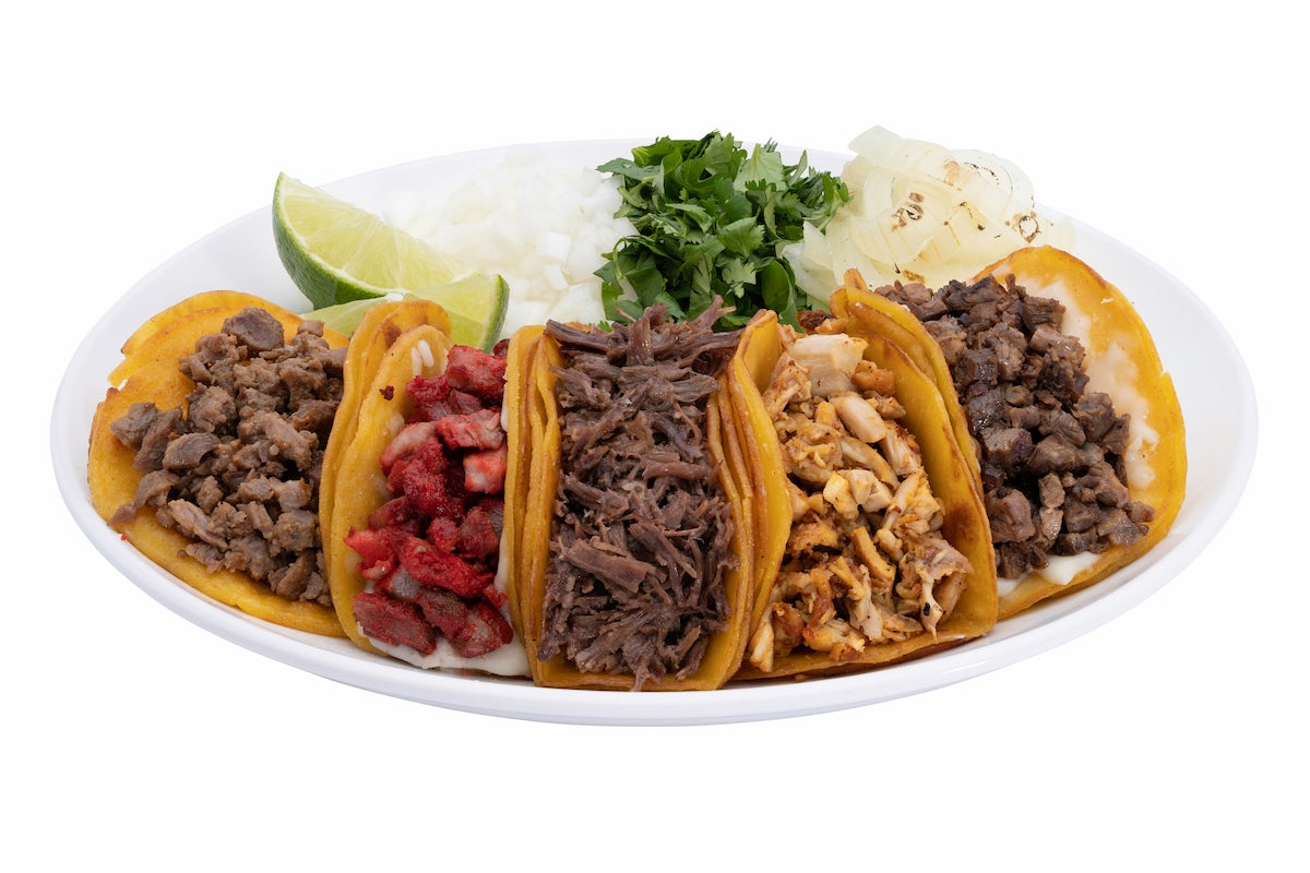 Order Tacos (5) food online from Pollo Regio store, Dallas on bringmethat.com