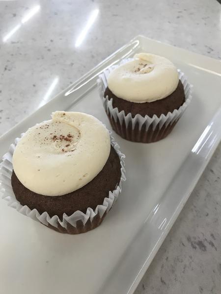 Order Brown Velvet Cupcake with Cream Cheese Icing food online from Unrefined Bakery store, Dallas on bringmethat.com