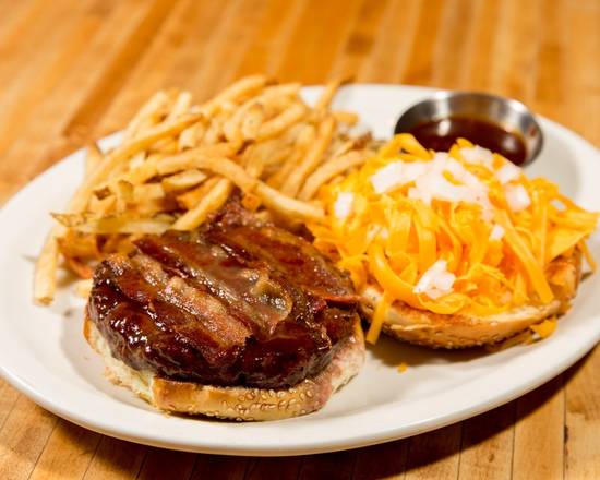 Order BBQ Bacon Burger food online from The White Chocolate Grille store, Naperville on bringmethat.com