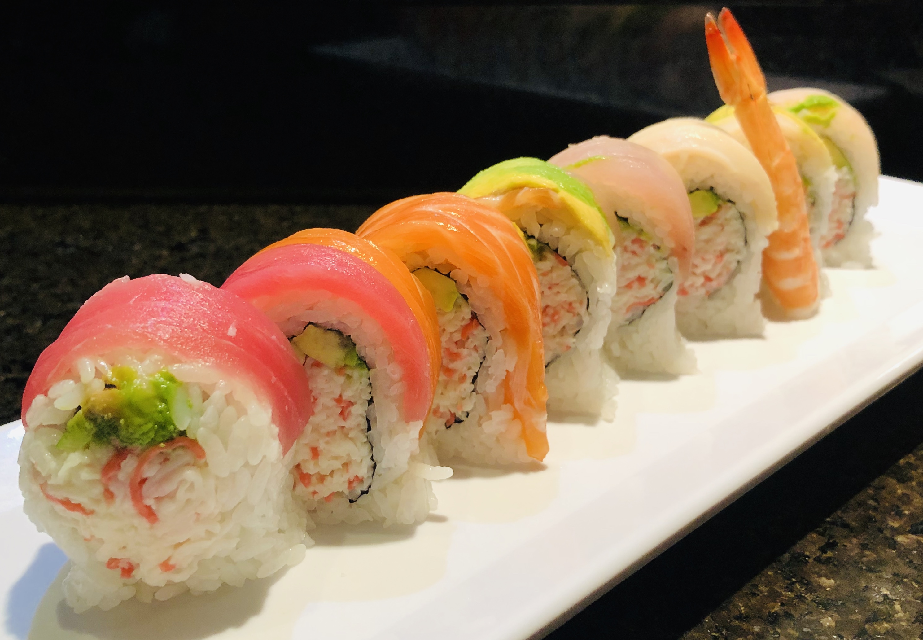 Order Rainbow Roll food online from Miyagi Sushi store, San Bernardino on bringmethat.com