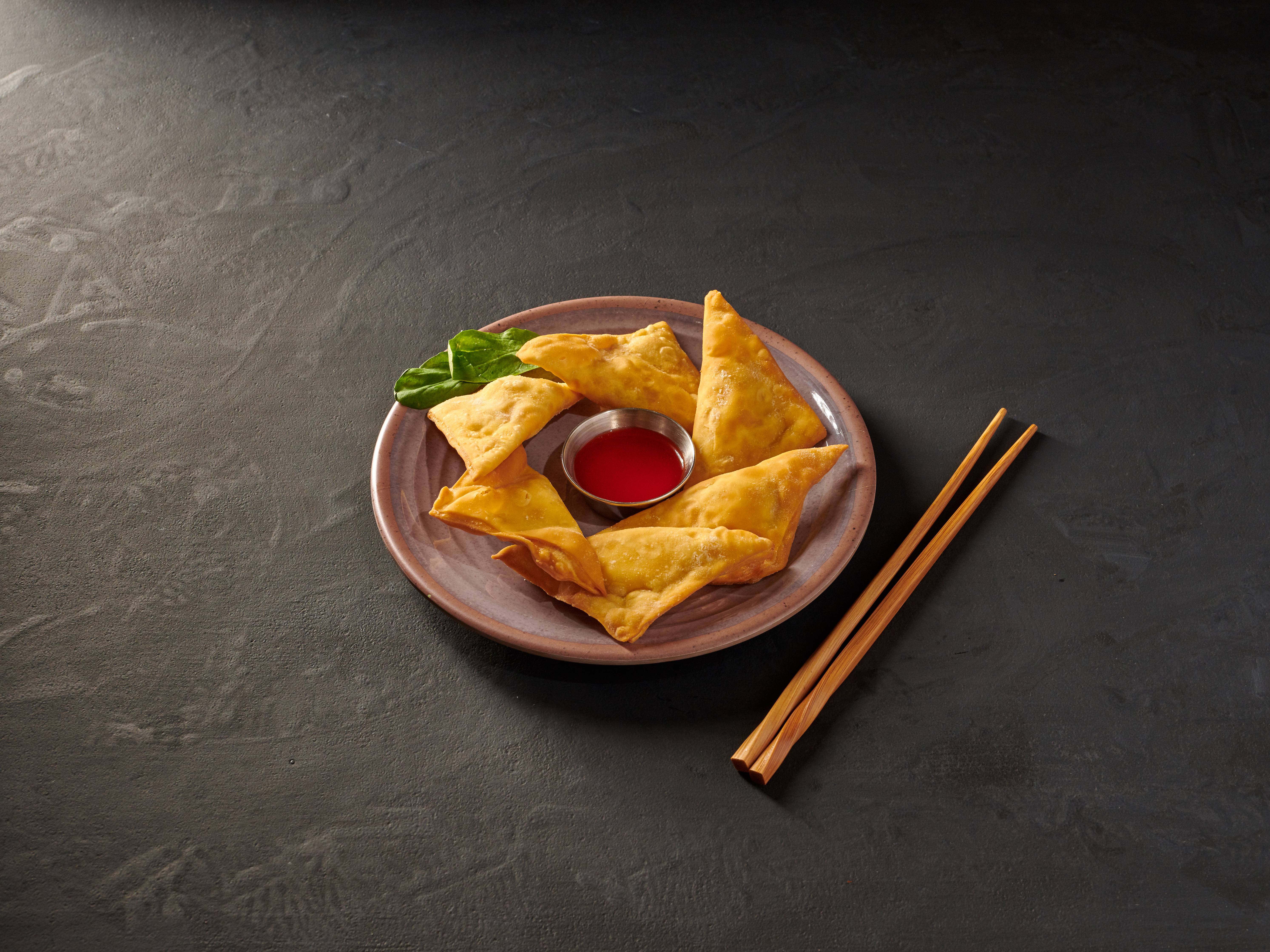 Order 9. Crabmeat Rangoon food online from Panda Chinese Restaurant store, Washington on bringmethat.com