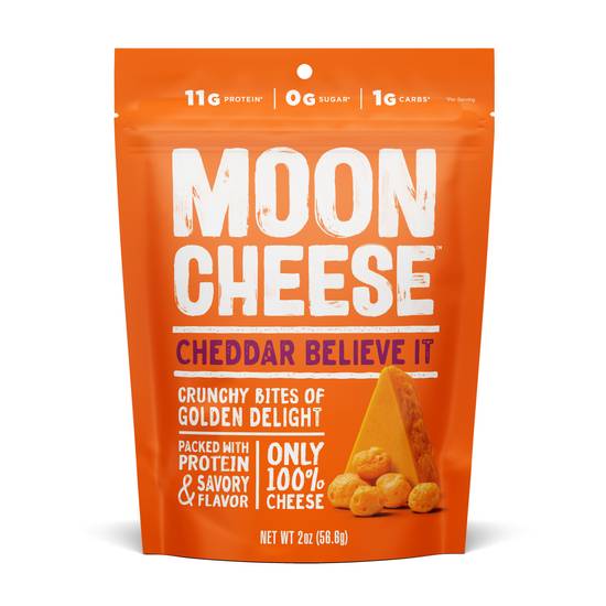 Order Moon Cheese Cheese Cheddar Believe It (2 oz) food online from Rite Aid store, Eugene on bringmethat.com