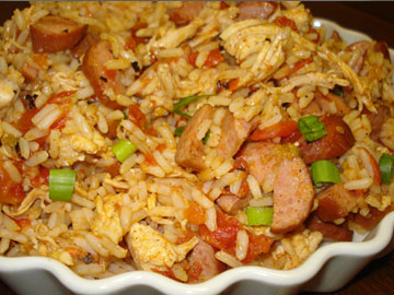 Order Chicken and Sausage Jambalaya food online from Tharsy Grill store, Baltimore on bringmethat.com