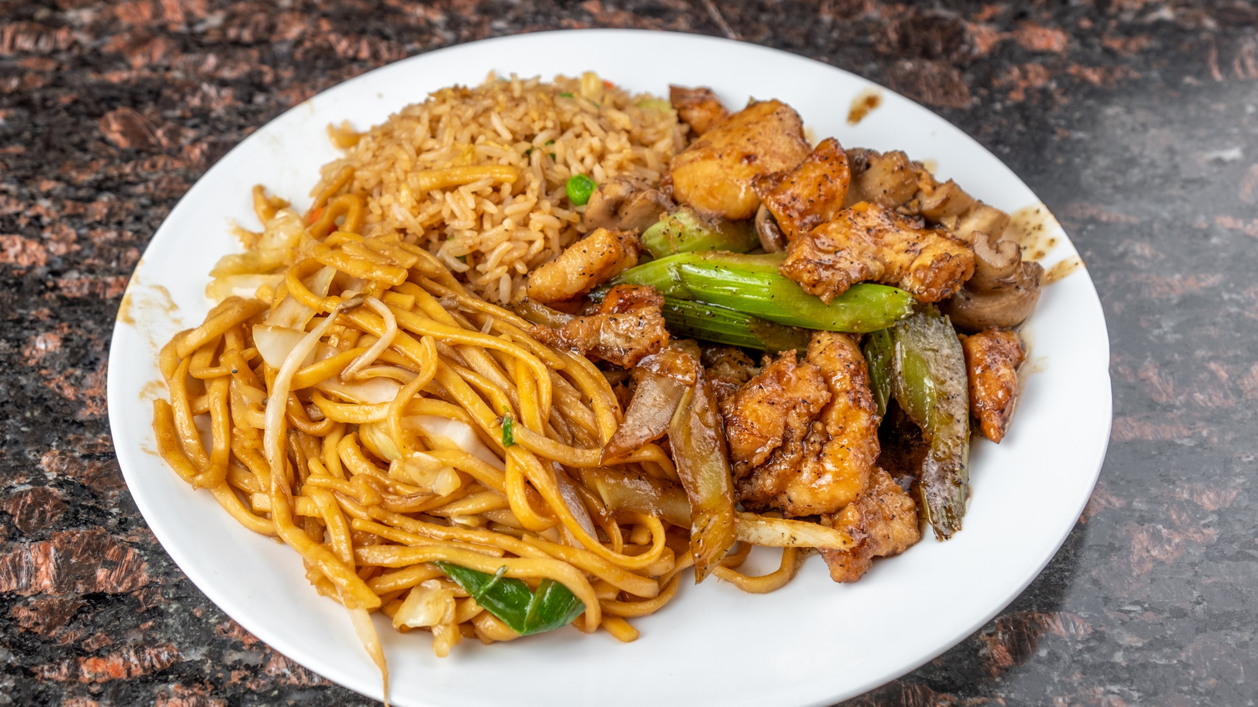 Order Build Your Own 1 Entree Plate, 2 Half Sides food online from China Express store, Converse on bringmethat.com