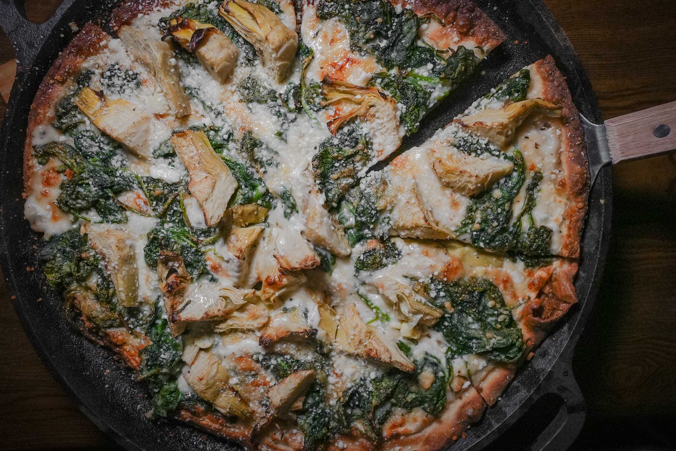 Order Spinach & Artichoke Pie - 12" food online from Cast Iron Chef Kitchen & Bar store, Milford on bringmethat.com