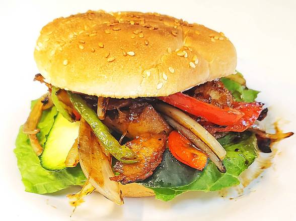 Order Chickless Grateful Burger & Rainbow Salad food online from Loving Hut store, Tempe on bringmethat.com