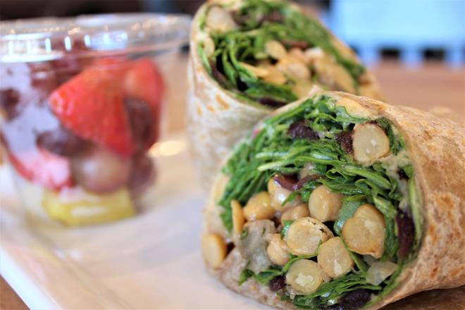 Order Roasted Mediterranean Wrap food online from HS Green store, Houston on bringmethat.com