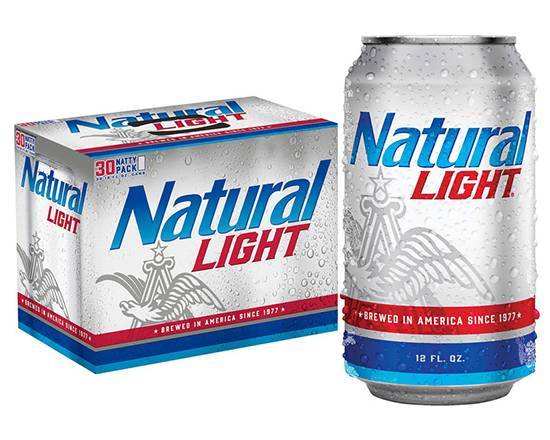 Order Natural Light, 30pk-12 oz can beer (4.2% ABV) food online from Samco Food Store store, Bakersfield on bringmethat.com