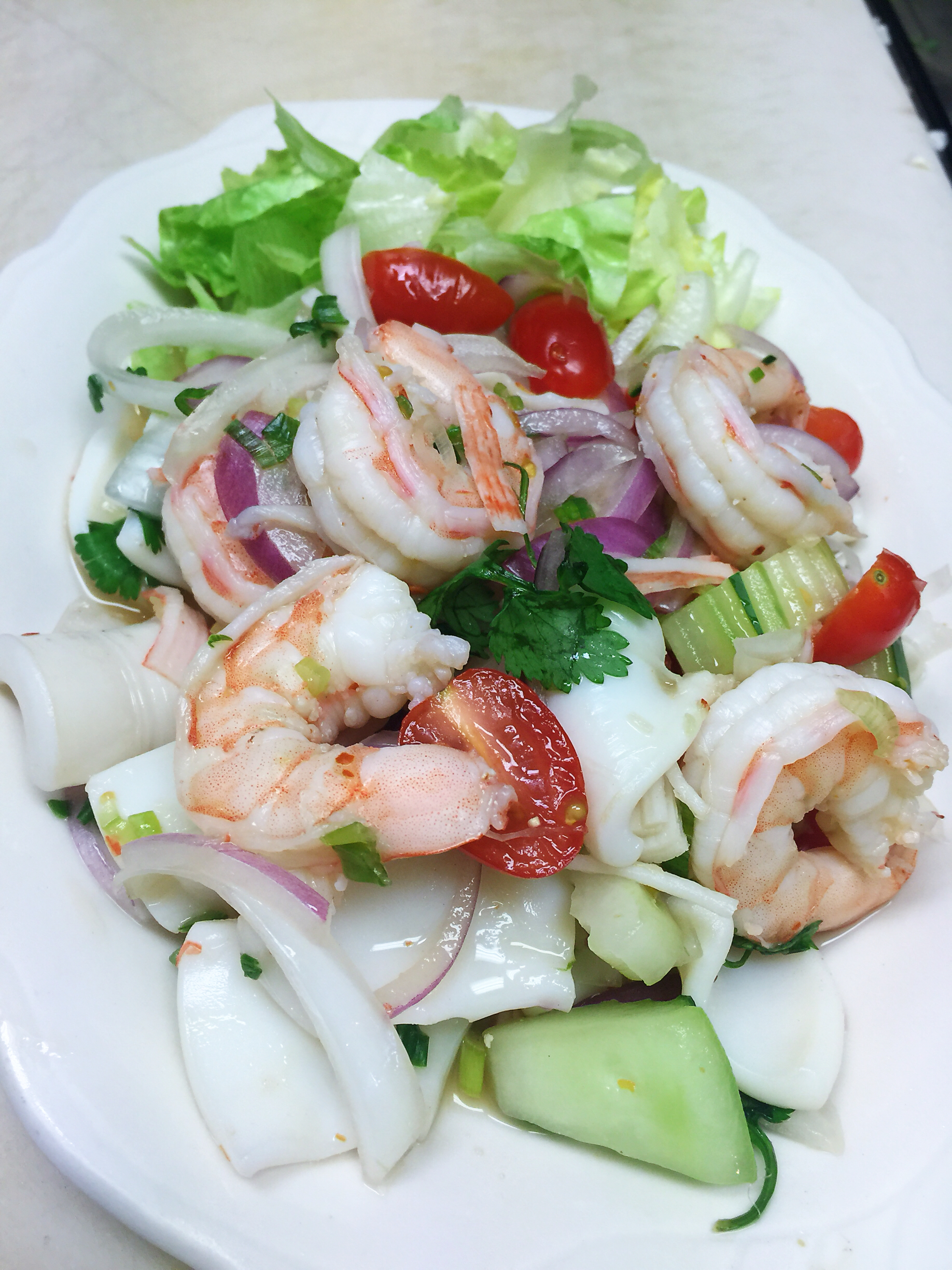 Order Y1. Seafood Salad food online from Rice Thai Cafe and Sushi store, Chicago on bringmethat.com