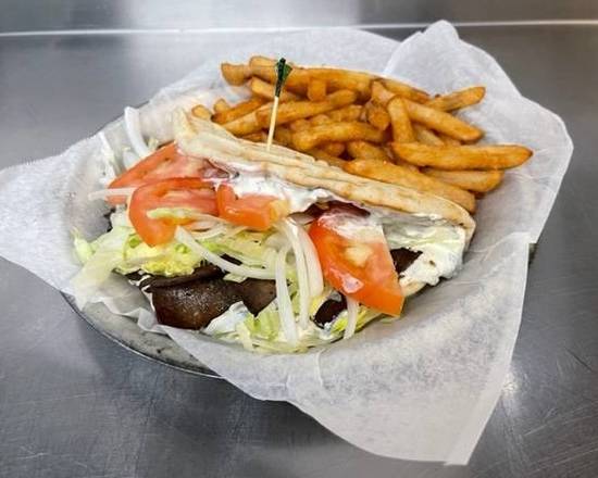 Order The Larry Papadakis Gyro food online from Friends American Grill store, Dawsonville on bringmethat.com