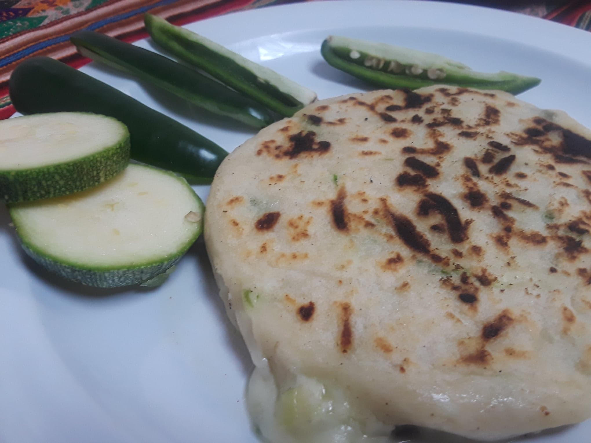Order Zucchini Pupusa with Jalapeno food online from Latin Patio Restaurant store, Chicago on bringmethat.com