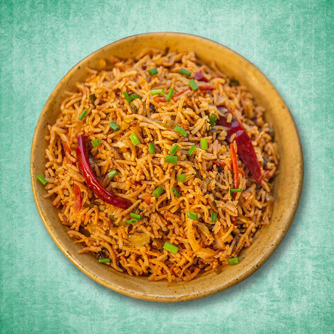 Order Fiery Vegetarian Fried Rice  food online from Curry Wok store, Schaumburg on bringmethat.com