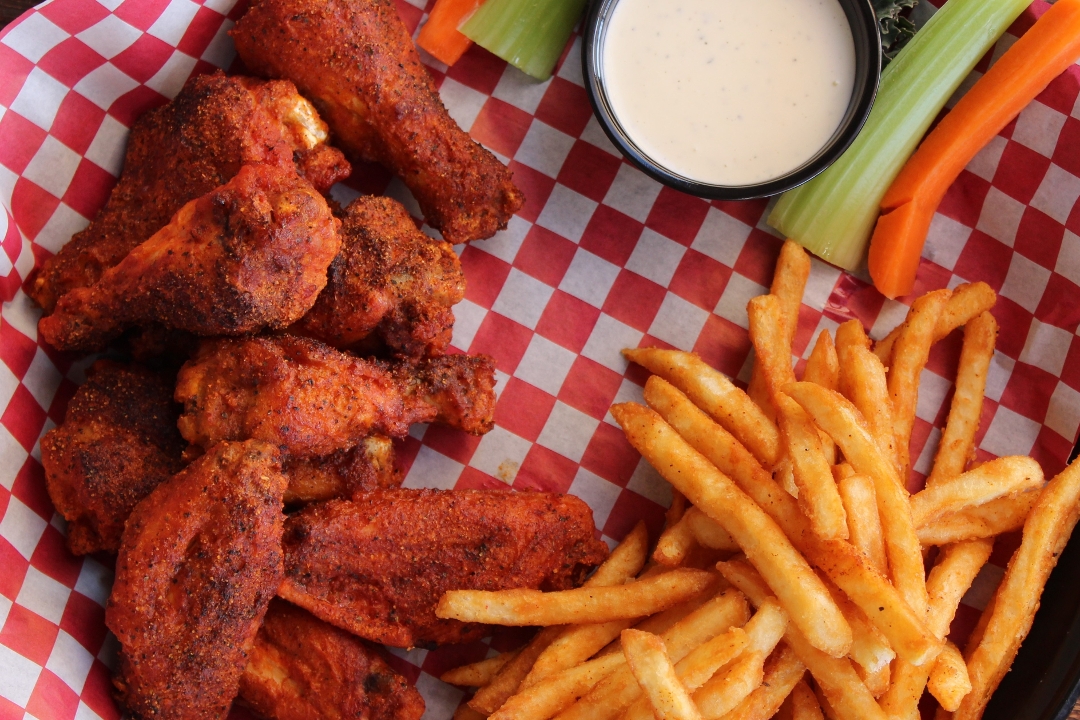 Order Twice Baked Cajun Wings food online from Big Dog's Brewing Company store, Las Vegas on bringmethat.com