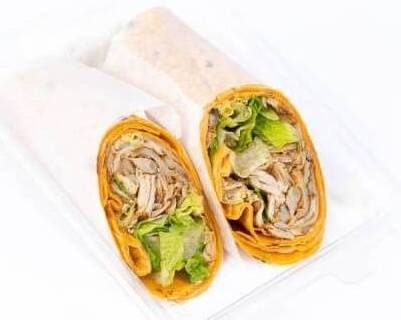 Order Shawarma Chicken Wrap food online from Fialkoff Kosher Pizza store, Lawrence on bringmethat.com