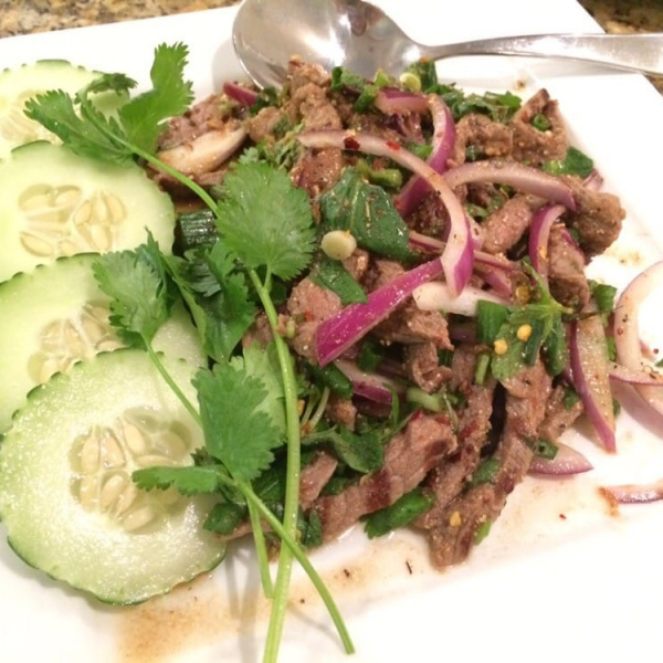Order Nua Nam Tok Salad food online from Chaba Thai Kitchen store, San Diego on bringmethat.com