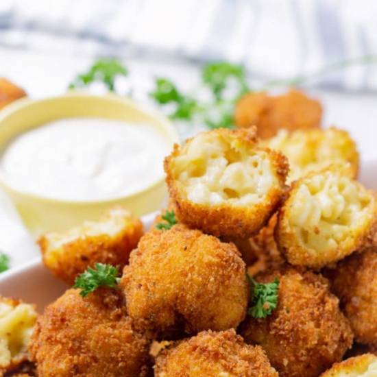 Order (12pcs)Fried Breaded Mac And Cheese Bites food online from Hawaiian Grill store, St. Louis on bringmethat.com