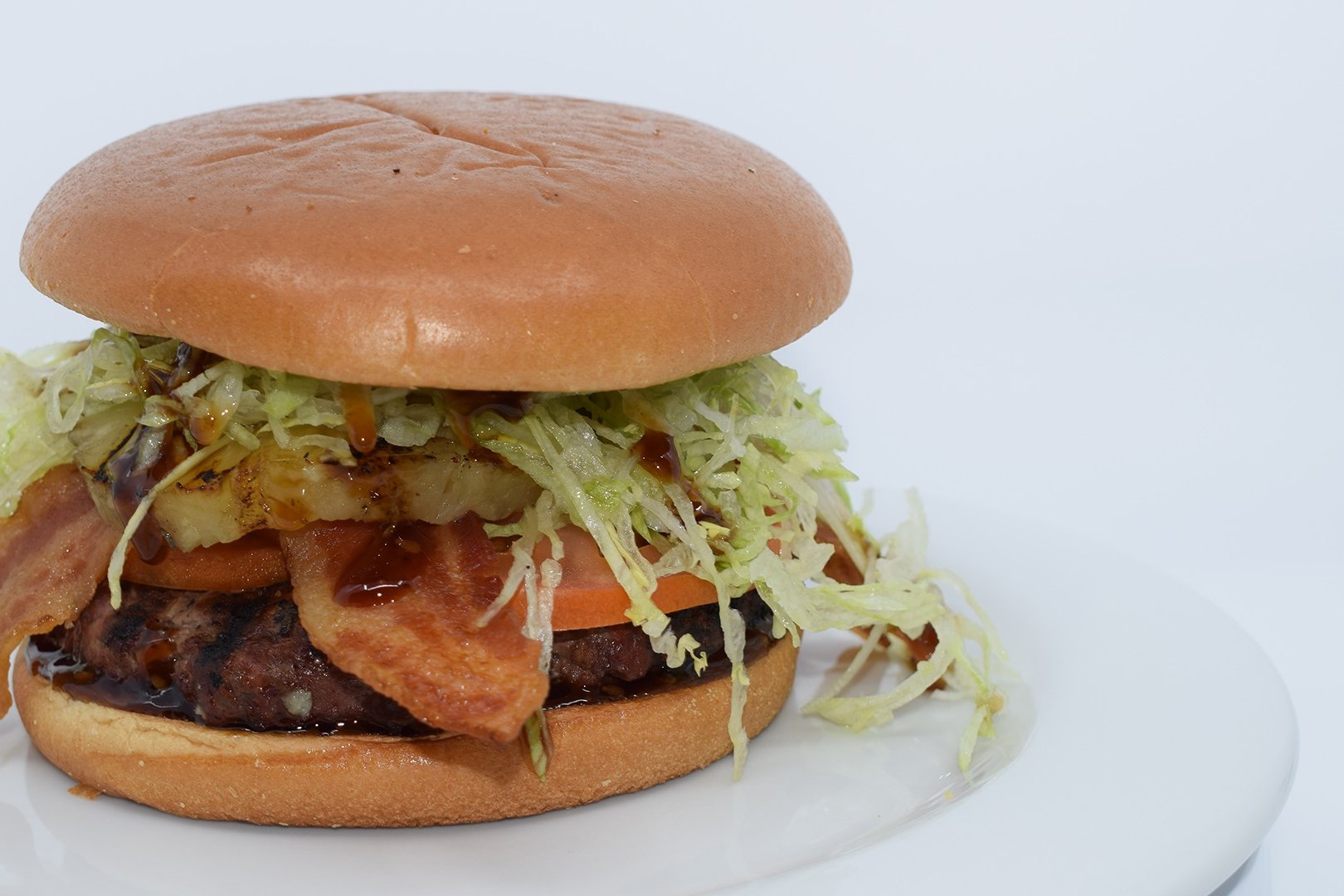 Order The Teriyaki Vegan Burger food online from Krazy Kate Vegetarian store, San Diego on bringmethat.com