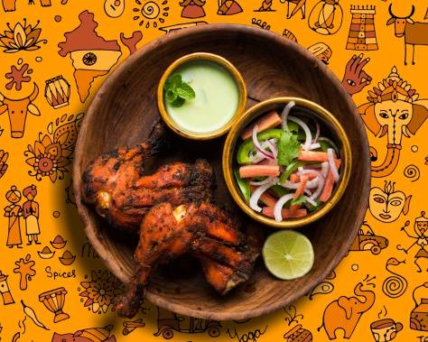 Order Tandoori Chicken HǾly Moly food online from Gunpowder Cafe store, Lawrence on bringmethat.com