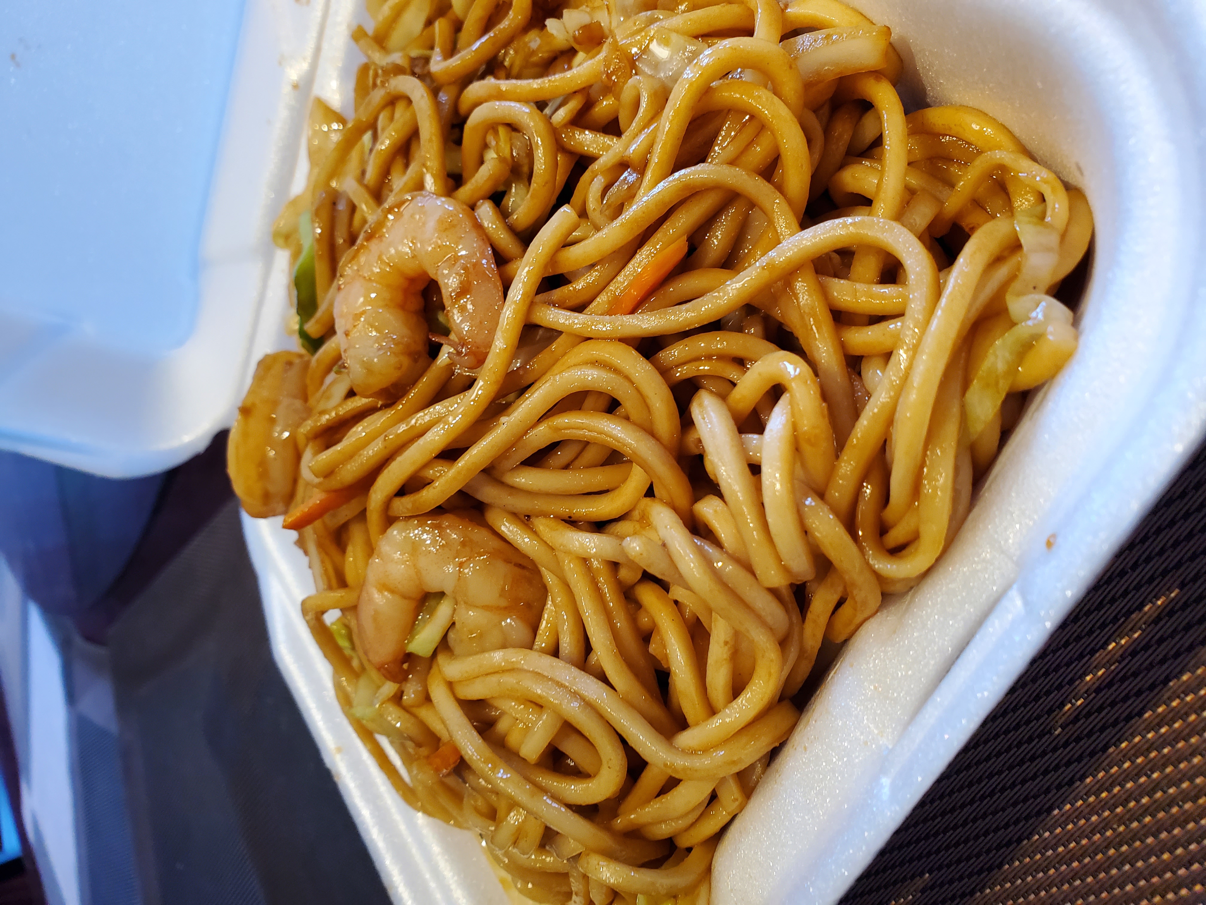 Order 21. Shrimp Lo Mein 虾炒面 food online from China town Restaurant store, Anchorage on bringmethat.com