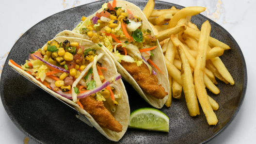 Order Crispy Fish Tacos food online from McCormick & Schmick's store, Chicago on bringmethat.com