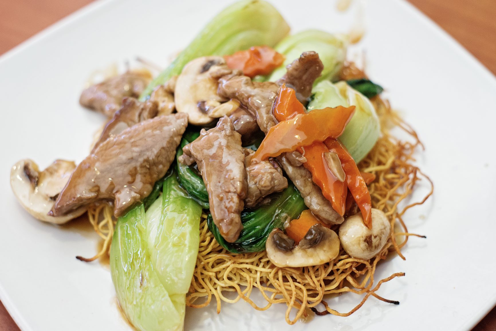 Order Beef Pan Fried Noodle food online from Red Ginger China Bistro store, Saint Paul on bringmethat.com