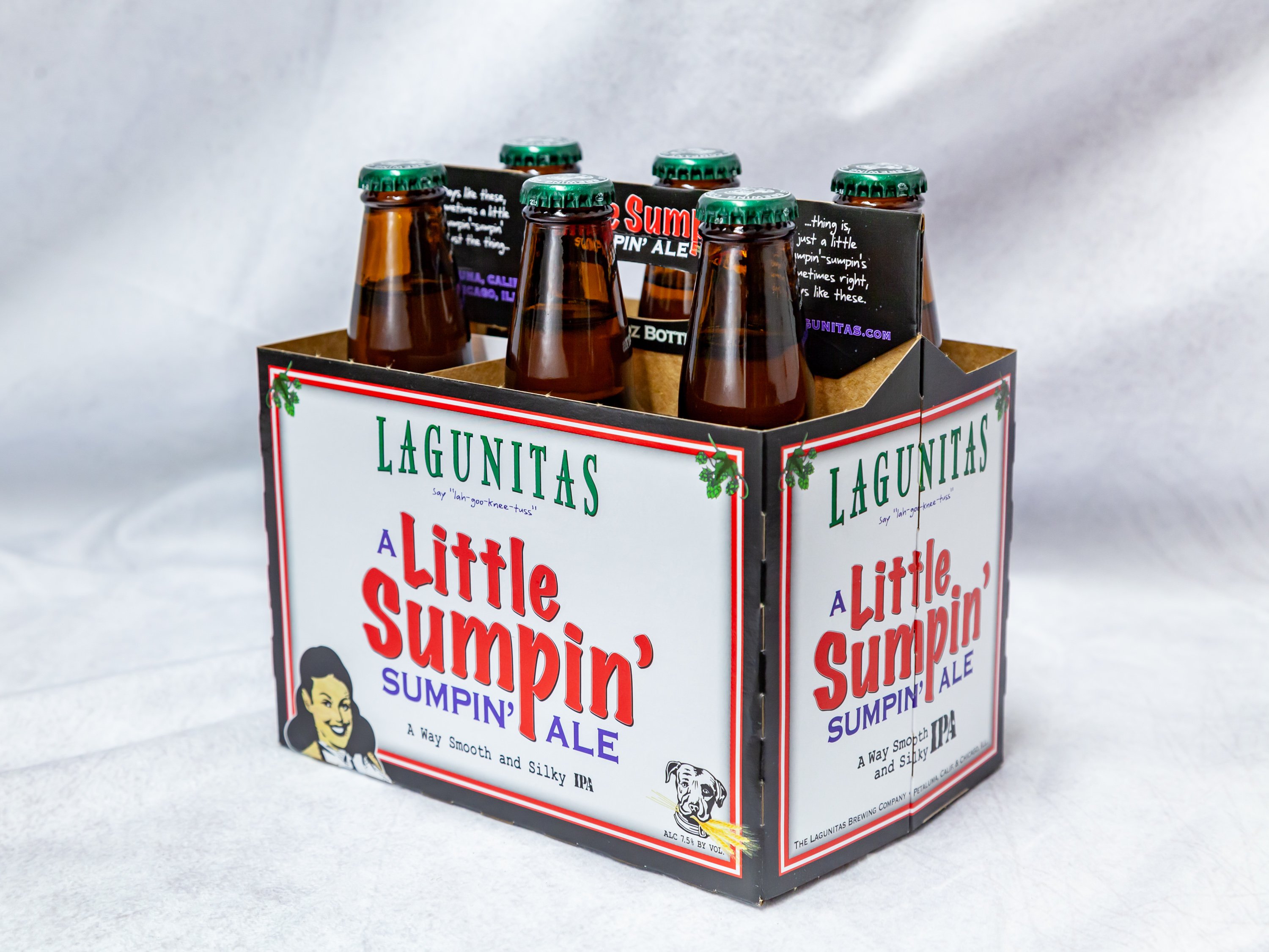 Order 6 Pack Bottle Lagunitas little Sumpin  food online from Gallaghers Drive-In Liquor store, Oakland on bringmethat.com