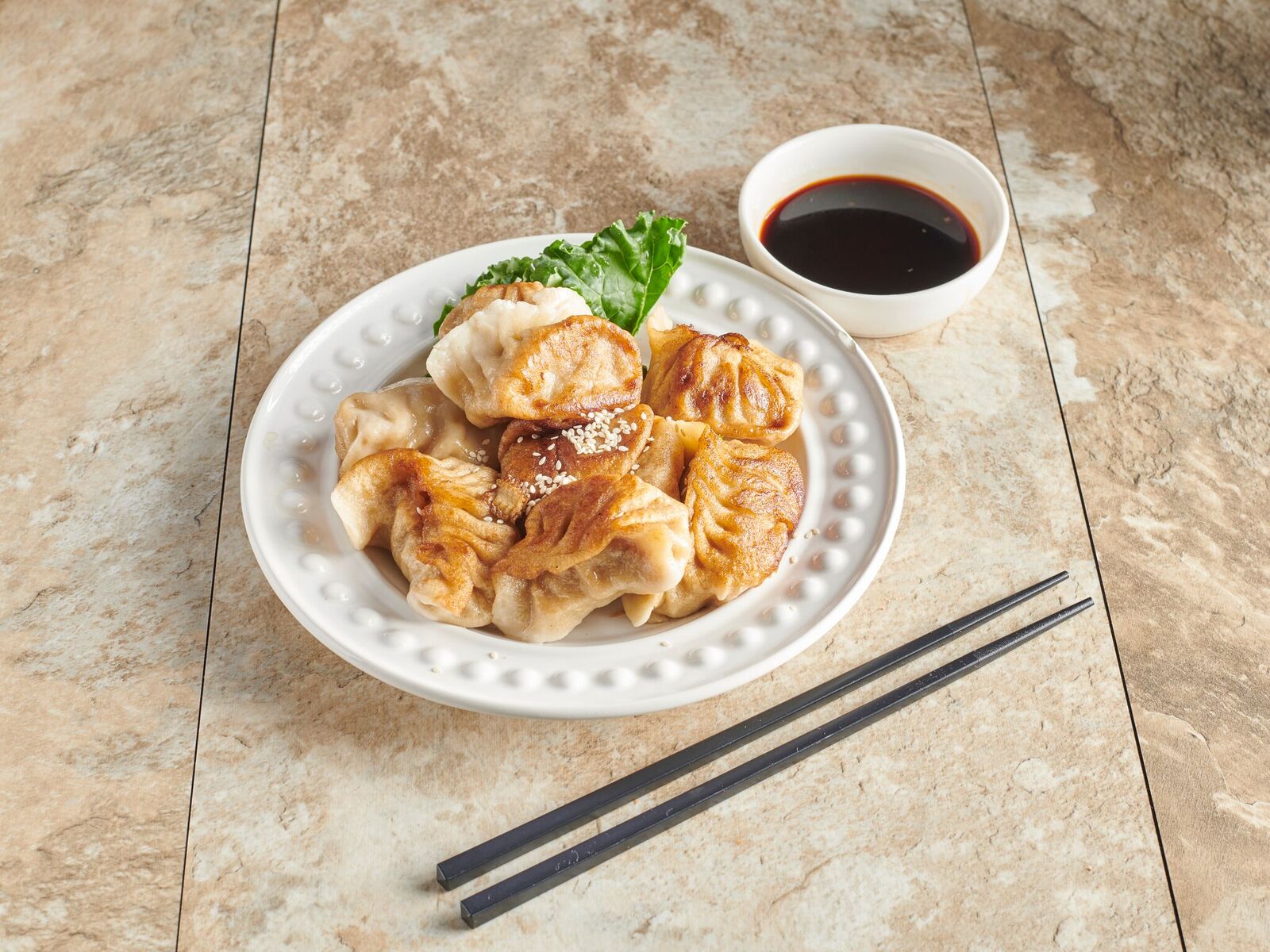 Order 9. Steamed or Fried Dumplings food online from New Kim Wei Kitchen store, Brooklyn on bringmethat.com
