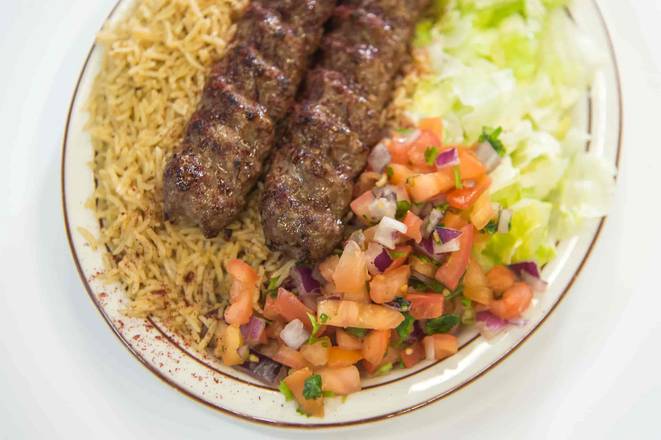 Order Combo Chicken and Lamb Shish Kabab Plate food online from Almadina Halal store, Norcross on bringmethat.com