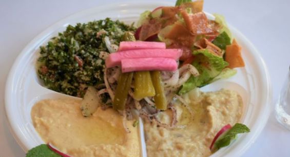 Order Veggie Lovers Plate food online from Noor Mediterranean Grill store, Somerville on bringmethat.com