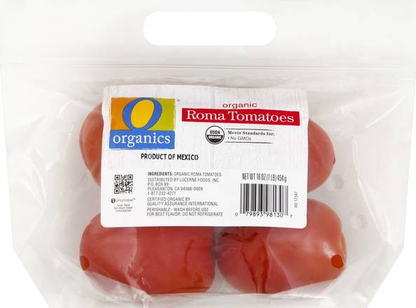 Order O Organics · Roma Tomatoes (16 oz) food online from Shaw's store, Raynham on bringmethat.com