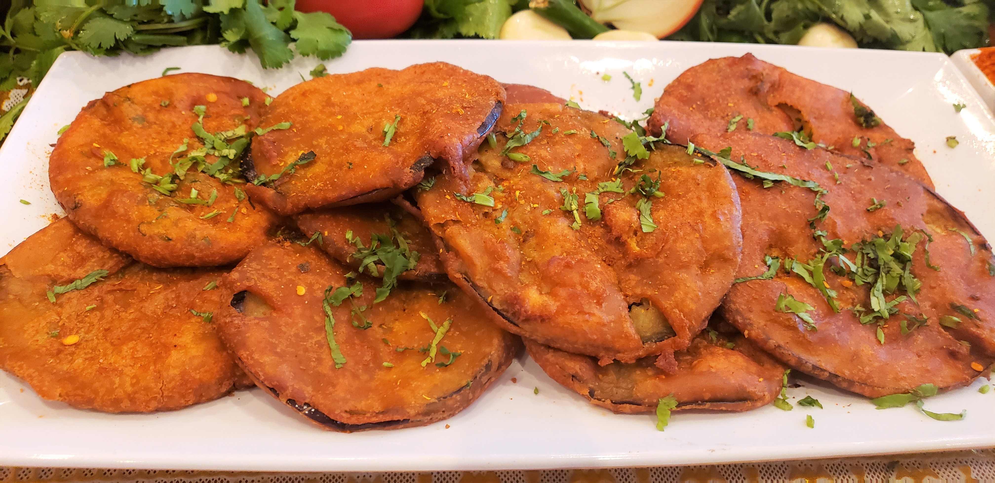 Order Eggplant Pakoras food online from Curry Masala store, Spring on bringmethat.com