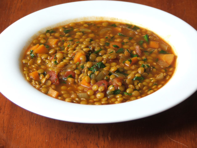 Order Lentil Soup (Vegan) food online from Nick Pizza store, Quincy on bringmethat.com