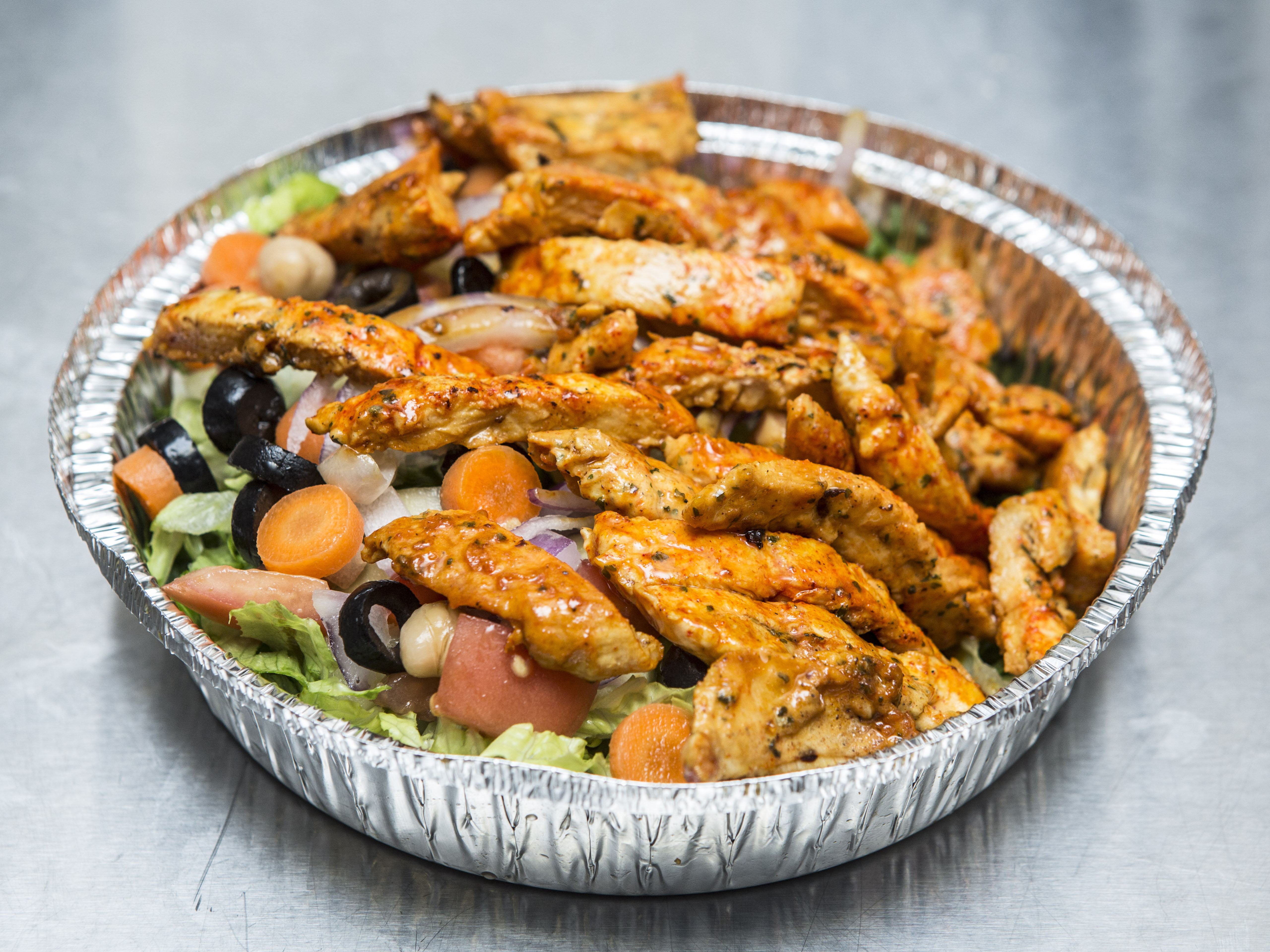 Order Grilled Chicken Salad Platter food online from Crown Fried Chicken & Coffee Shop - 848 Nostrand Ave. store, Brooklyn on bringmethat.com