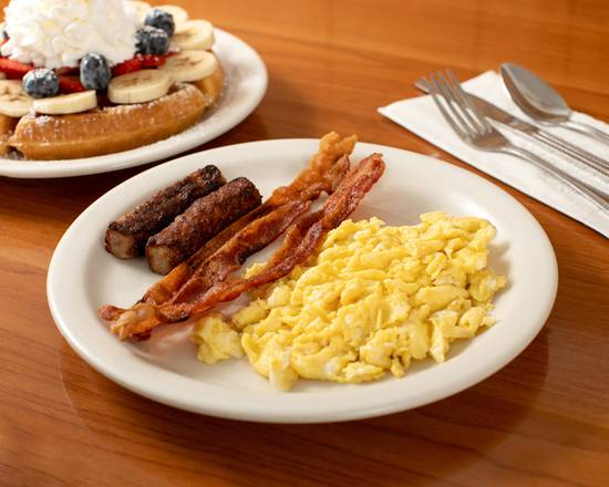 Order Belgian Waffle and Two Eggs food online from Pop Cafe store, Downey on bringmethat.com