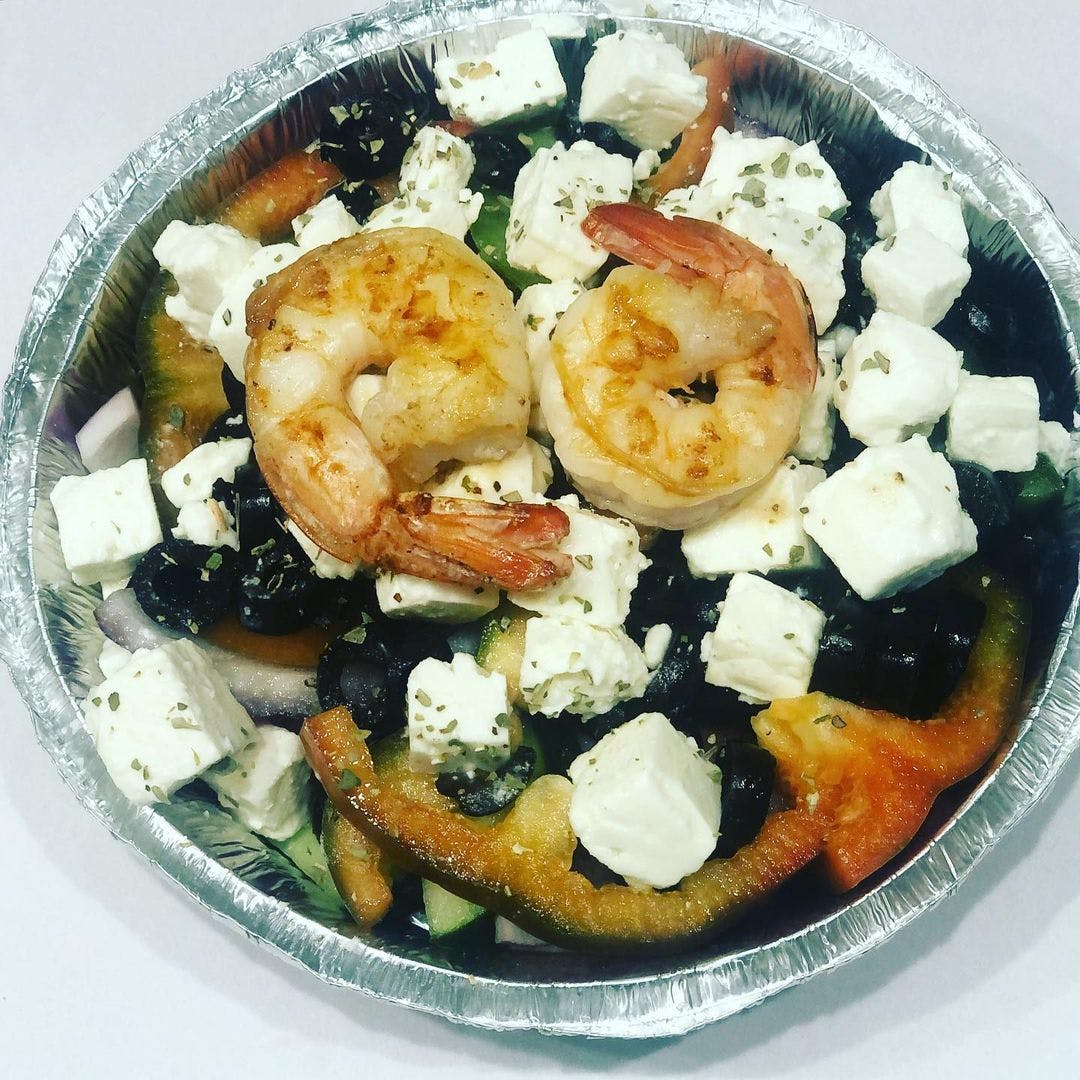 Order Authentic Greek Salad - Salad food online from Shef's Pizza & Deli store, Philadelphia on bringmethat.com