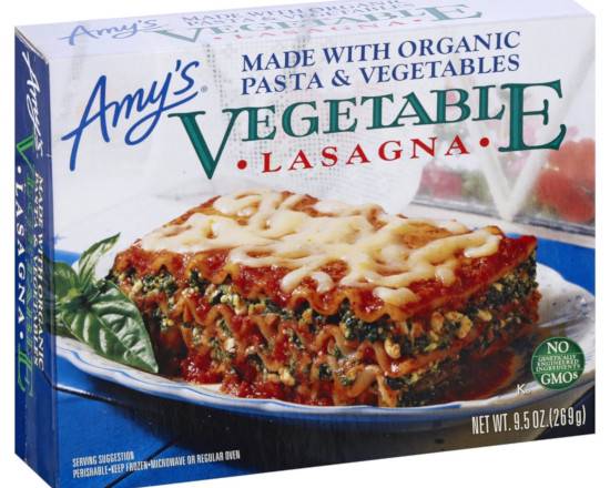 Order Amy's Vegetable Lasagna - 9.5 oz food online from Fair Mart store, Philadelphia on bringmethat.com