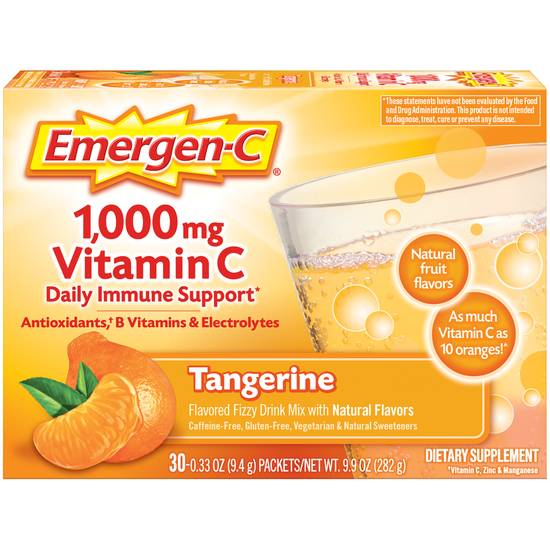 Order Emergen-C Flavored Fizzy Drink Mix Vitamin C 1000 mg Tangerine (30 ct) food online from Rite Aid store, Palm Desert on bringmethat.com