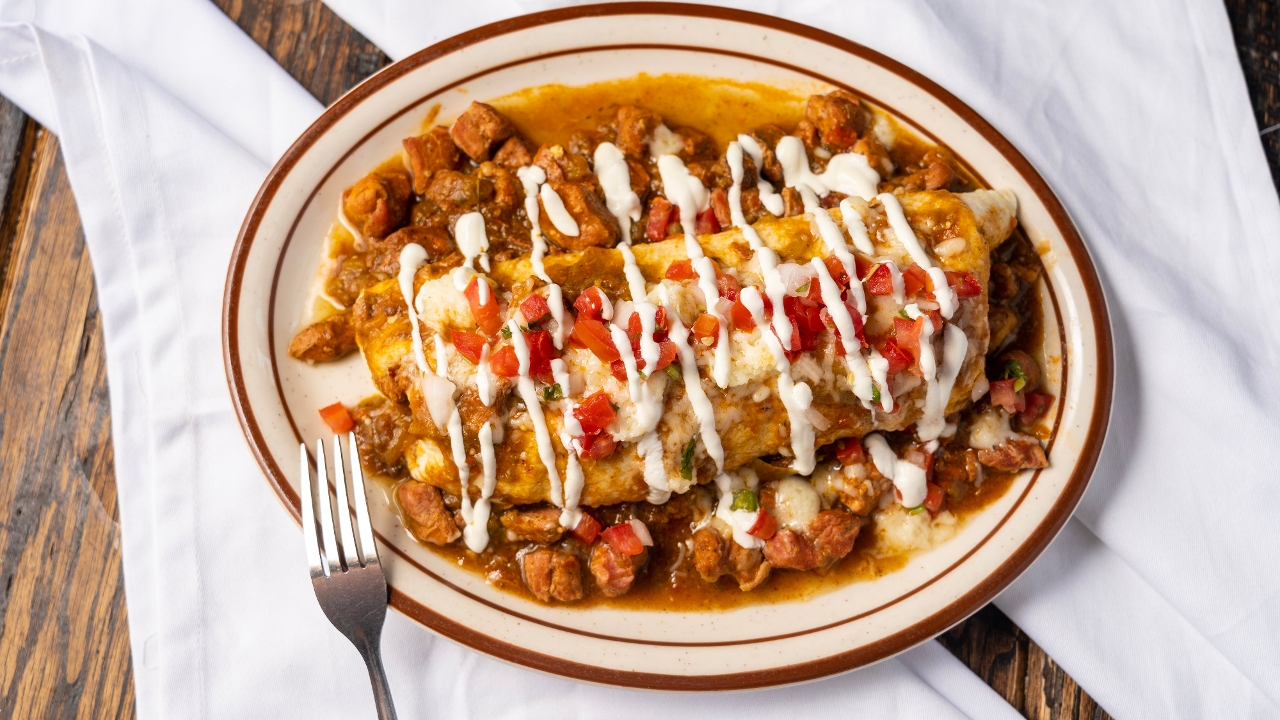 Order Mezcal Burrito food online from Mezcal store, Denver on bringmethat.com
