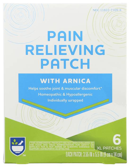 Order Rite Aid Arnica Pain Relieving Patches (6 ct) food online from Rite Aid store, NORTH CHILI on bringmethat.com