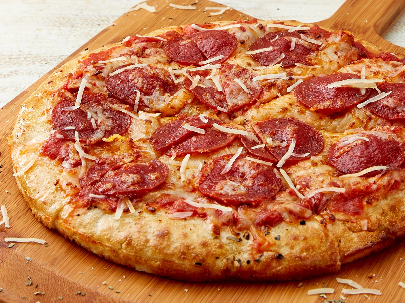 Order Double Cheese & Pepperoni Pizza food online from Schlotzsky store, Houston on bringmethat.com