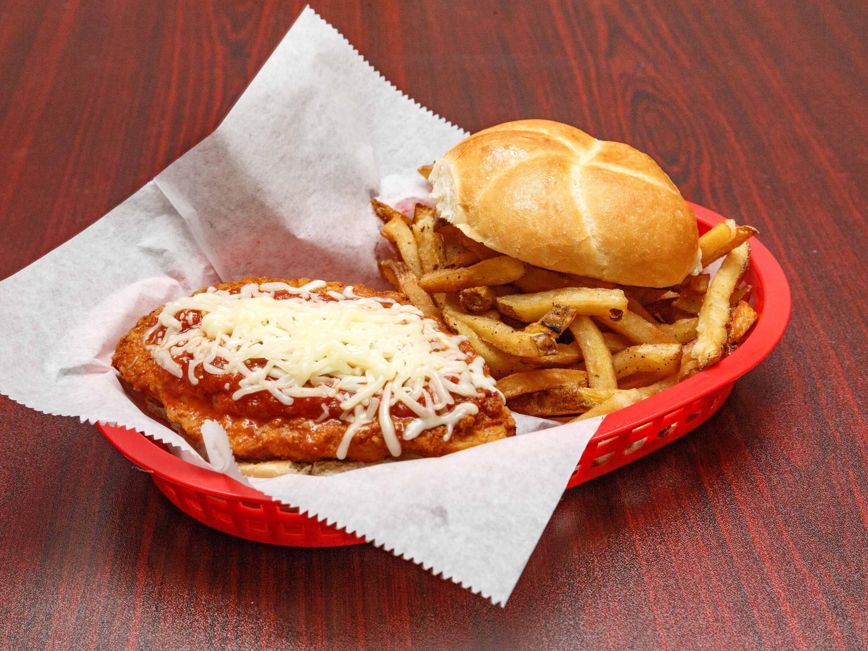 Order Chicken Parm Sandwich food online from Bulldawg Burgers store, Pittsburgh on bringmethat.com